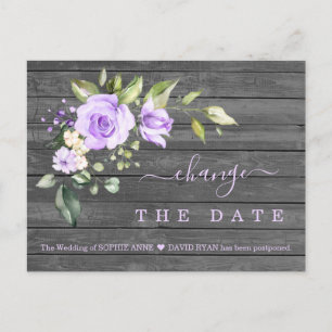 Lavender Flowers Old Barn Wedding Postponed Postcard