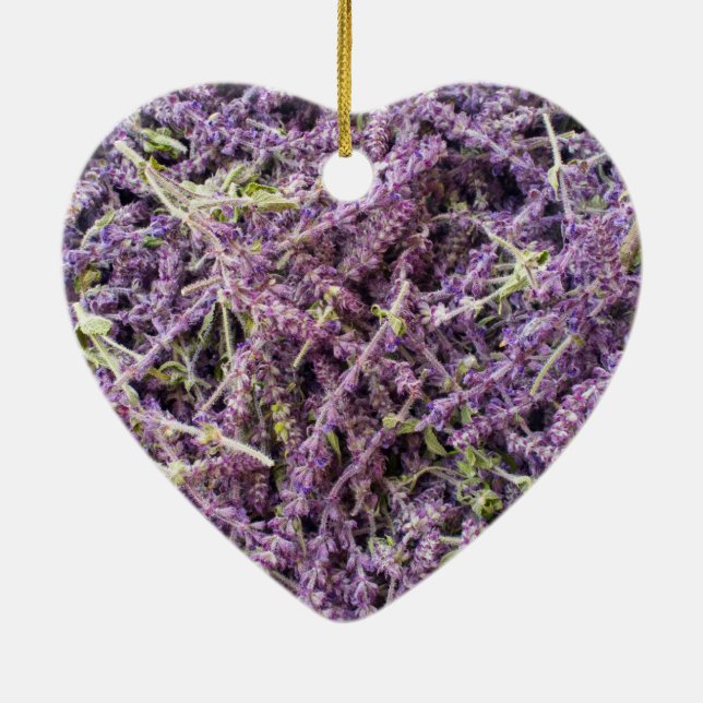 Lavender flowers pattern ceramic tree decoration (Back)