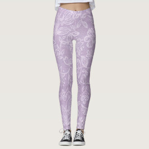 Lavender Flowers Purple Leggings