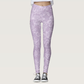 Lavender Flowers Purple Leggings