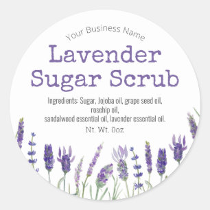 Lavender Flowers Scented Sugar Scrub Classic Round Sticker