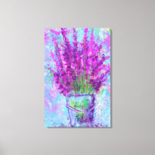 Lavender Flowers - Spring - Abstract Art Painting Canvas Print