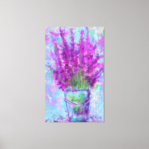 Lavender Flowers - Spring - Abstract Art Painting Canvas Print