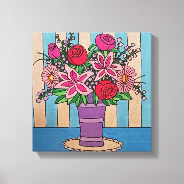 Lavender Flowers Stretched Canvas Print (Front)