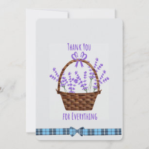 Lavender Flowers Thank you  Holiday Card