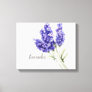 Lavender Flowers Watercolor Canvas Print