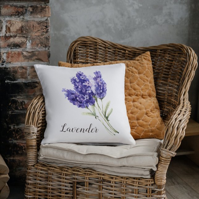 Lavender Flowers Watercolor Cushion (Creator Uploaded)