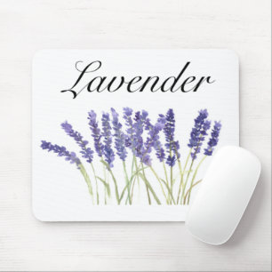 Lavender flowers watercolor herbs purple chic mouse mat