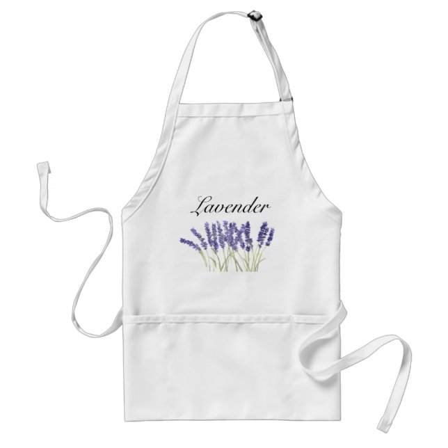 Lavender flowers watercolor herbs purple chic standard apron (Front)