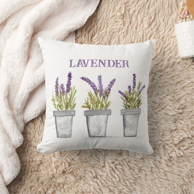 Lavender flowers watercolor herbs purple elegant cushion (Blanket)