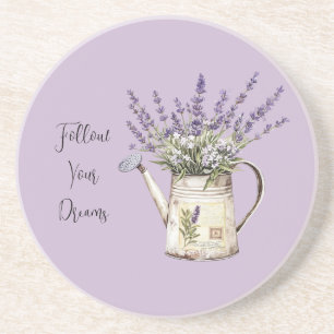 Lavender Flowers Watering Can Coaster