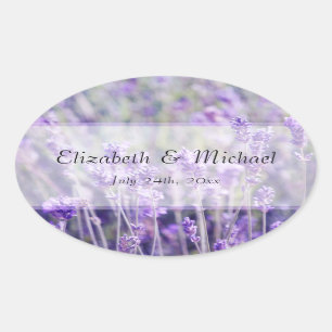 Lavender Flowers Wedding Favour Label