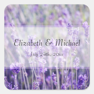 Lavender Flowers Wedding Favour Label