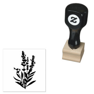 Lavender Flowers Wedding Rubber Stamp