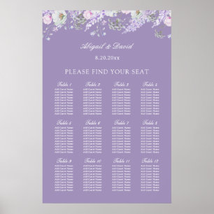 Lavender Flowers Wedding Seating Chart