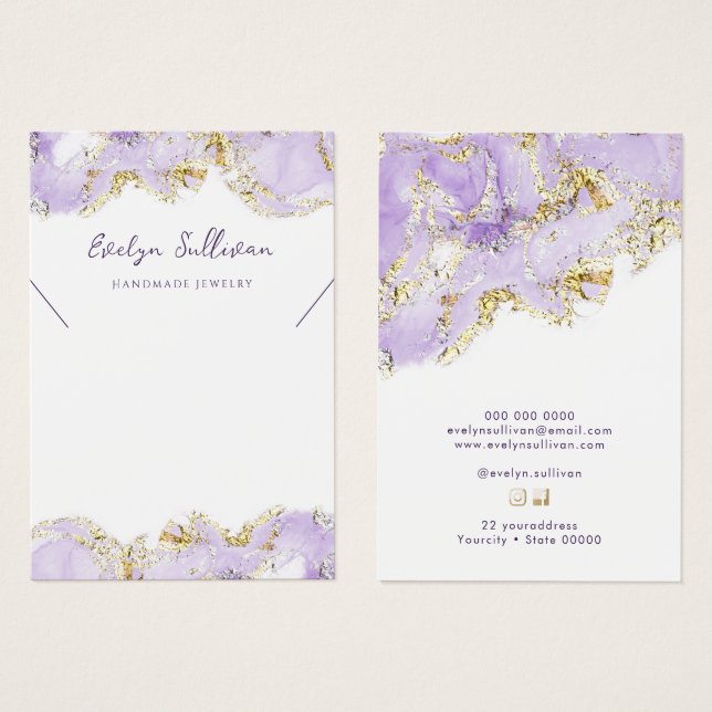 lavender fluid marble Profile Card (Front & Back)