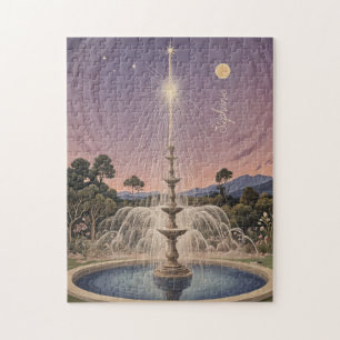 Lavender Fountain's Lullaby Personalised Jigsaw Puzzle