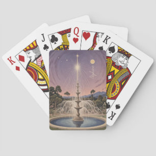 Lavender Fountain's Lullaby Personalised Playing Cards