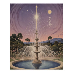 Lavender Fountain's Lullaby Personalised  Poster