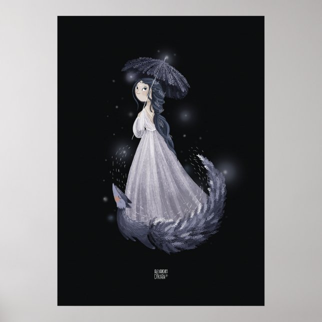 LAVENDER FOX by Alexandra Dikaia Poster (Front)