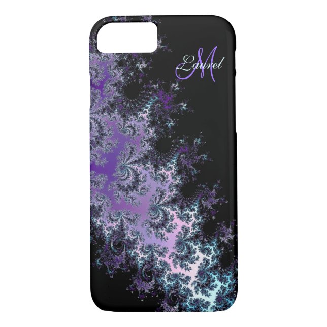 Lavender Fractal Sash Personalised iPhone 7 Case (Back)
