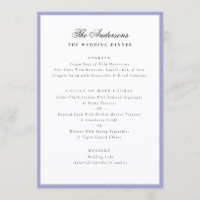 Lavender Frame Calligraphy Name Wedding Dinner