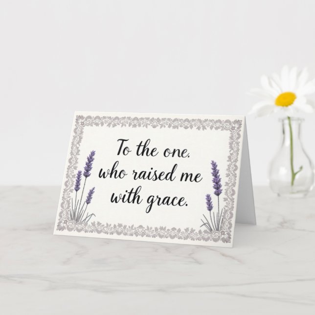 Lavender Frame Raised Me with Grace Mum Card (Small Plant)