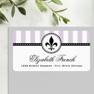 Lavender French Fleur De Lis Return Address Label