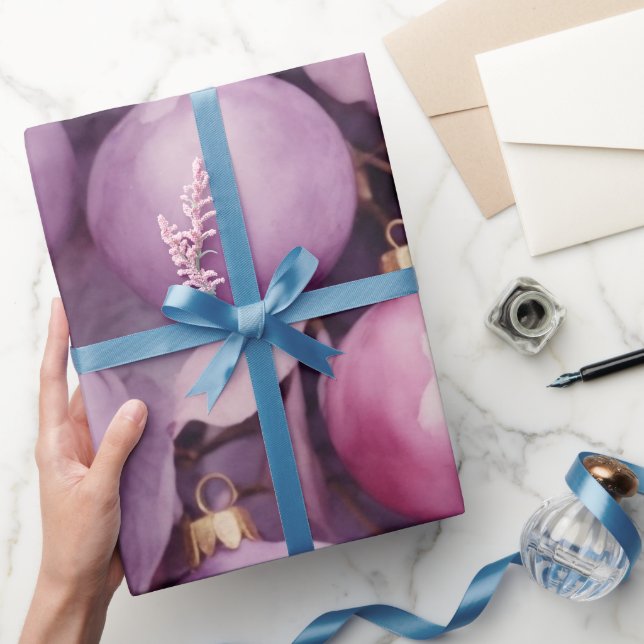 Lavender Frost: Delicate Watercolor Wintry Glow Wrapping Paper (Gifting)