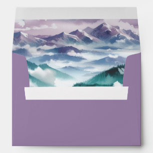 Lavender Frost in the Alpine Mist Wedding Envelope