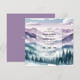 Lavender Frost in the Alpine Mist Wedding Invitation