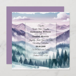 Lavender Frost in the Alpine Mist Wedding Invitation