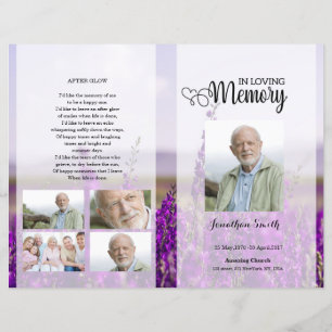 Lavender Funeral Program template