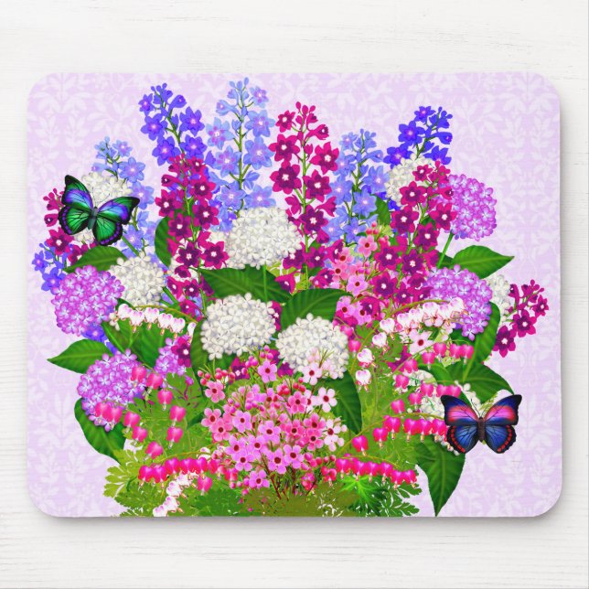 Lavender Garden Floral Bouquet Mousepad (Front)