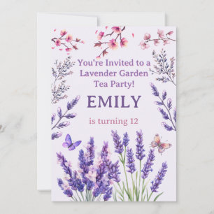 Lavender Garden Party Birthday Invitation Tween