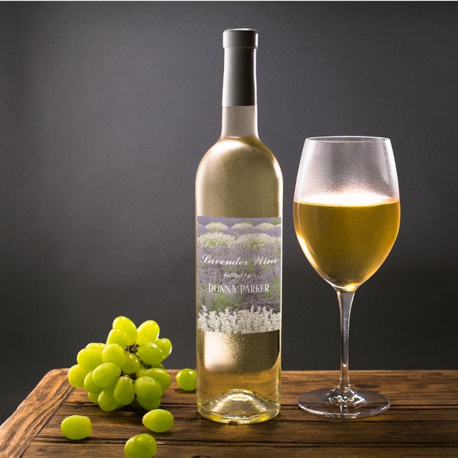 Lavender Garden Personalised Floral Wine Label (In Situ Glass of Wine)