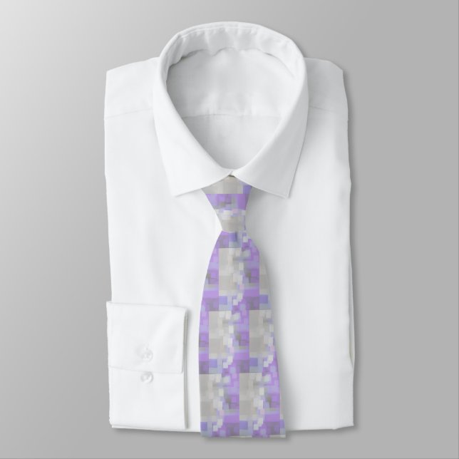"Lavender" Geometric Art  Tie (Tied)