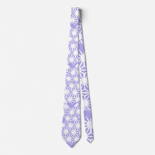 Lavender geometric pattern tie (Front)