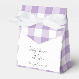 Lavender Gingham Baby Shower Thank You Favour Box