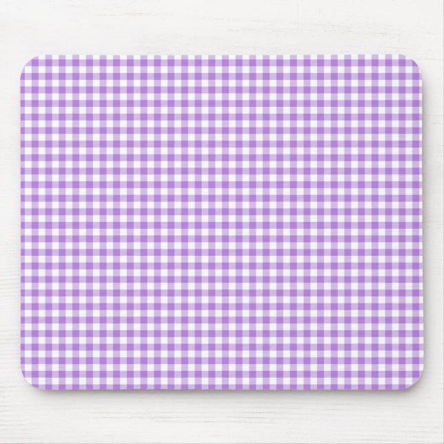 Lavender Gingham Mouse Mat (Front)