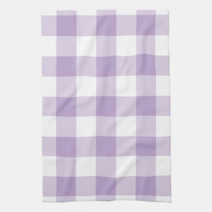 Lavender Gingham Pattern Tea Towel
