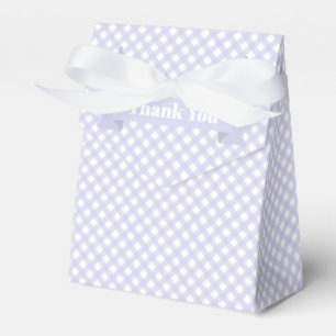 Lavender Gingham Pattern Thank You Favour Box