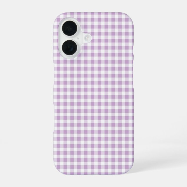 Lavender Gingham Phone Case (Back)