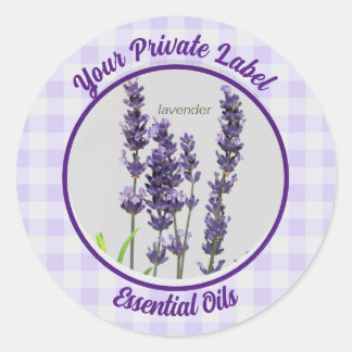 Lavender Gingham Private Essential Oils label