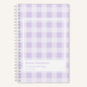 Lavender Gingham Transparent Frame Notebook