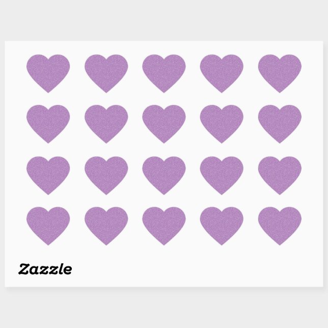 Lavender Glitter Heart Sticker (Sheet)