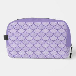 LAVENDER GLITTER LOOK MERMAID SCALE PATTERNS DOPP KIT