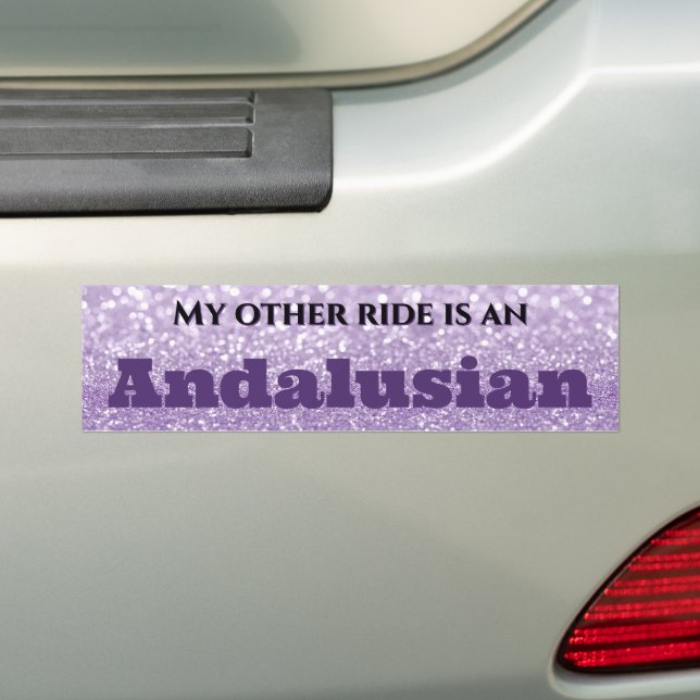 Lavender Glitter Personalised Bumper Sticker (On Car)