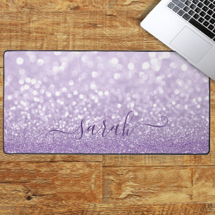 Lavender Glitter Personalised Desk Mat