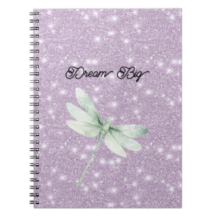 Lavender Glitter Pistachio Mint Dragonfly Dream Notebook